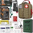 EVERLIT Advanced Emergency Trauma Kit, CAT GEN-7 Tourniquet Mil-Spec Nylon Laser Cut Pouch with 36" Splint, Military Combat Tactical IFAK for First Aid Response Bleeding Control