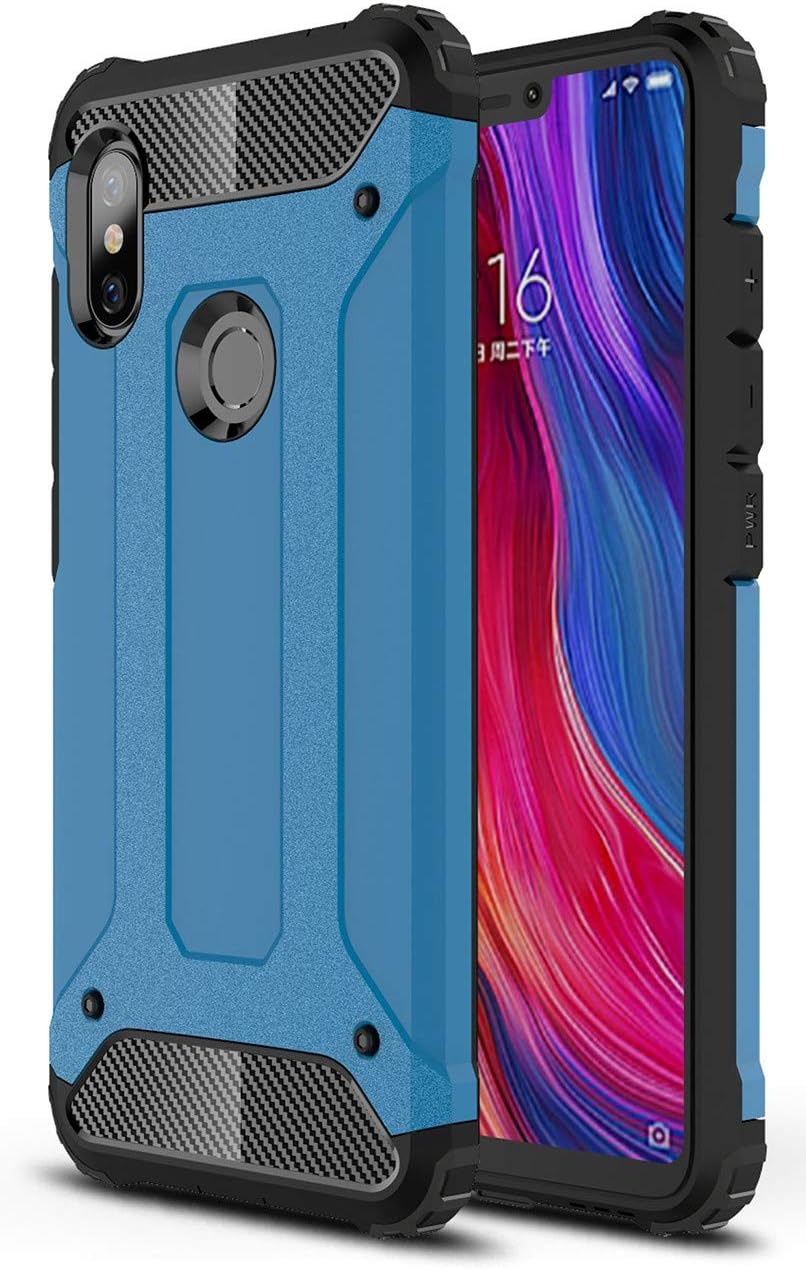 Taiaiping Armor Series for Xiaomi Redmi Note 6 Pro, Full Body Defender Phone Case Cover Xiaomi Redmi Note 6 Pro (Blue)