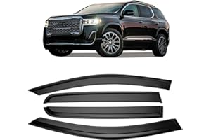 Kinwrdsn Tape-on Sun/Rain Guard Side Window Visor Deflectors Rain Guards for GMC Acadia 2017 2018 2019 2020 2021 2022 2023，Window deflectors
