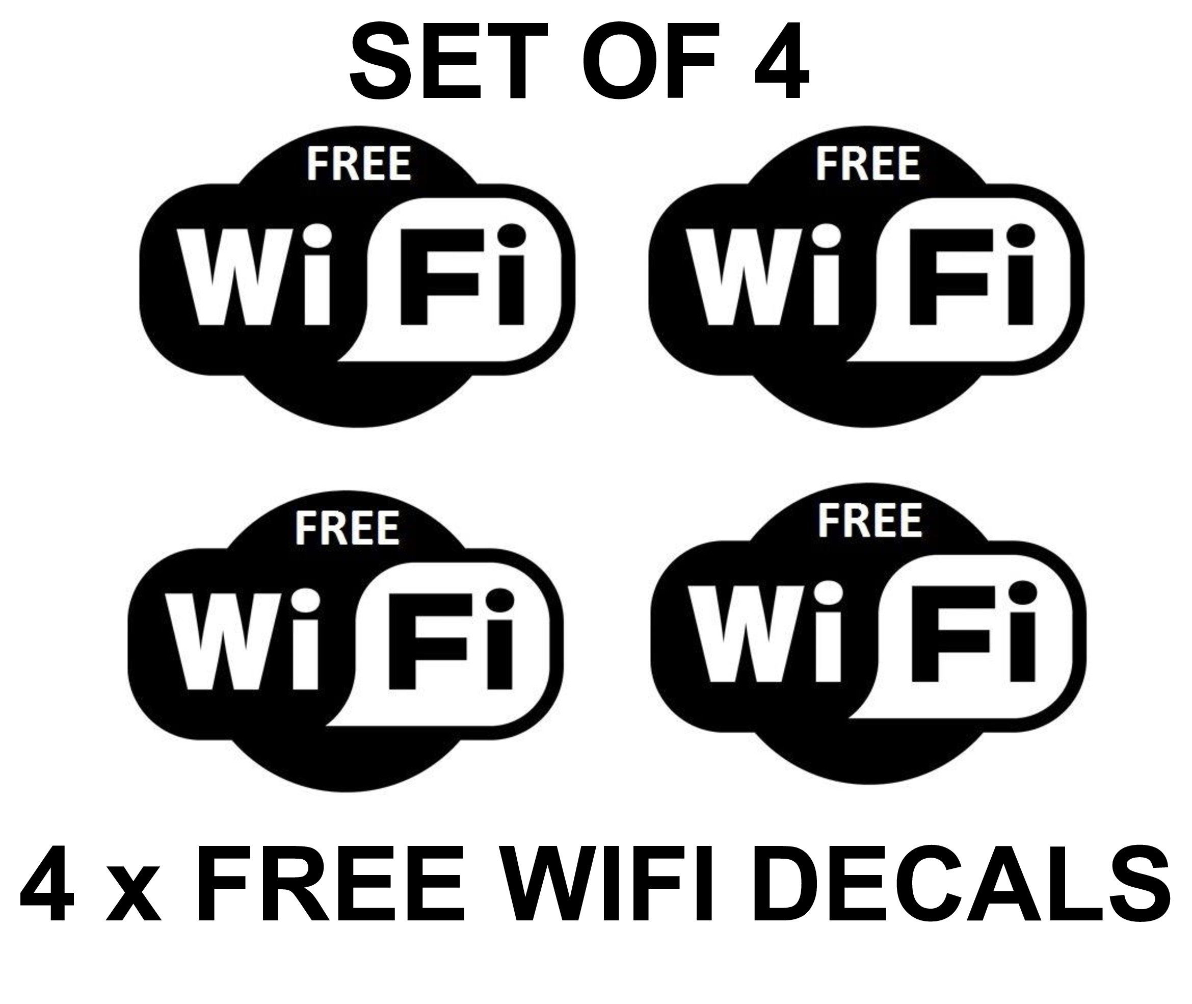 4 X Free Wifi Signs Symbols Stickers Dec Buy Online In Albania At Desertcart