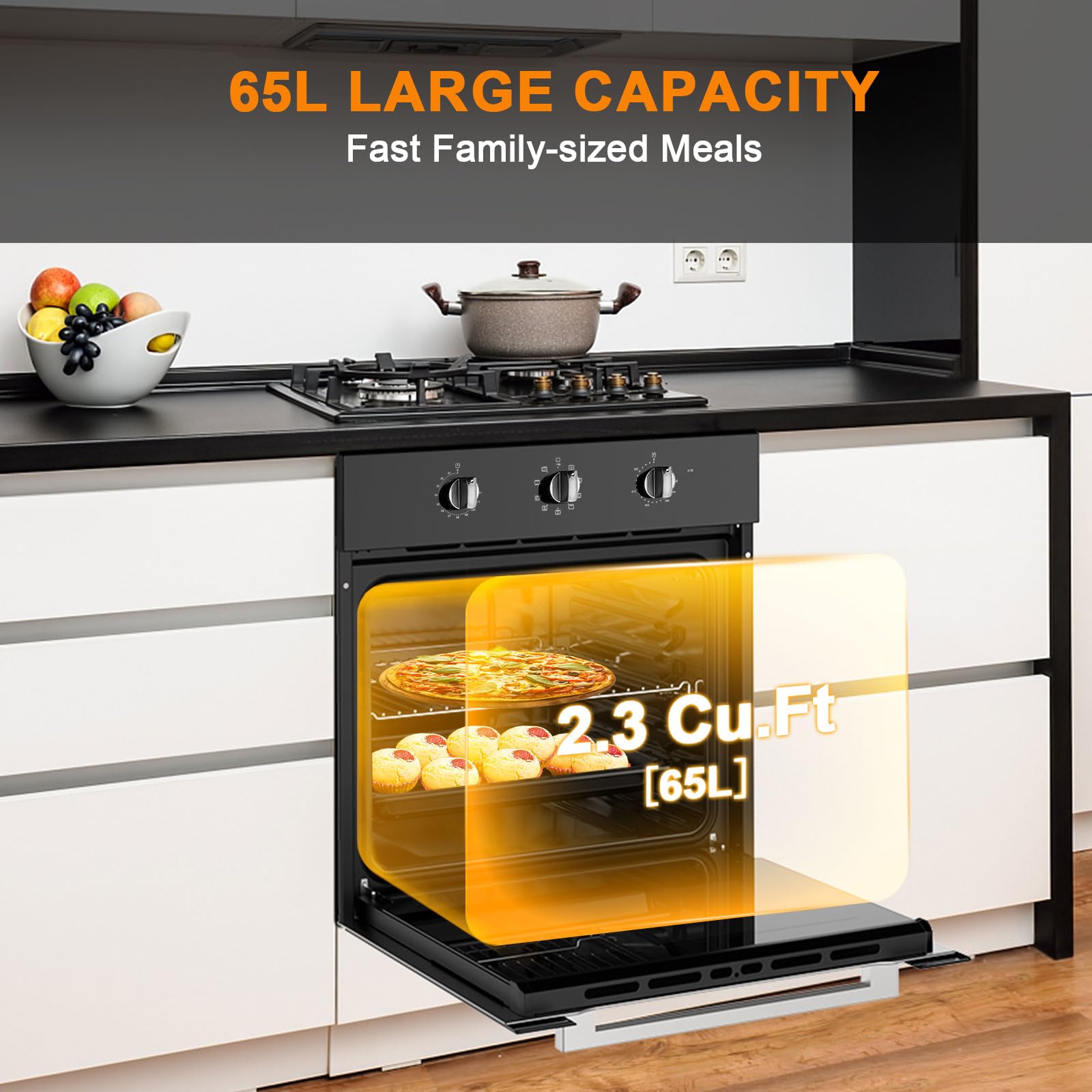 GASLAND ES609MBN Wall Oven, Black