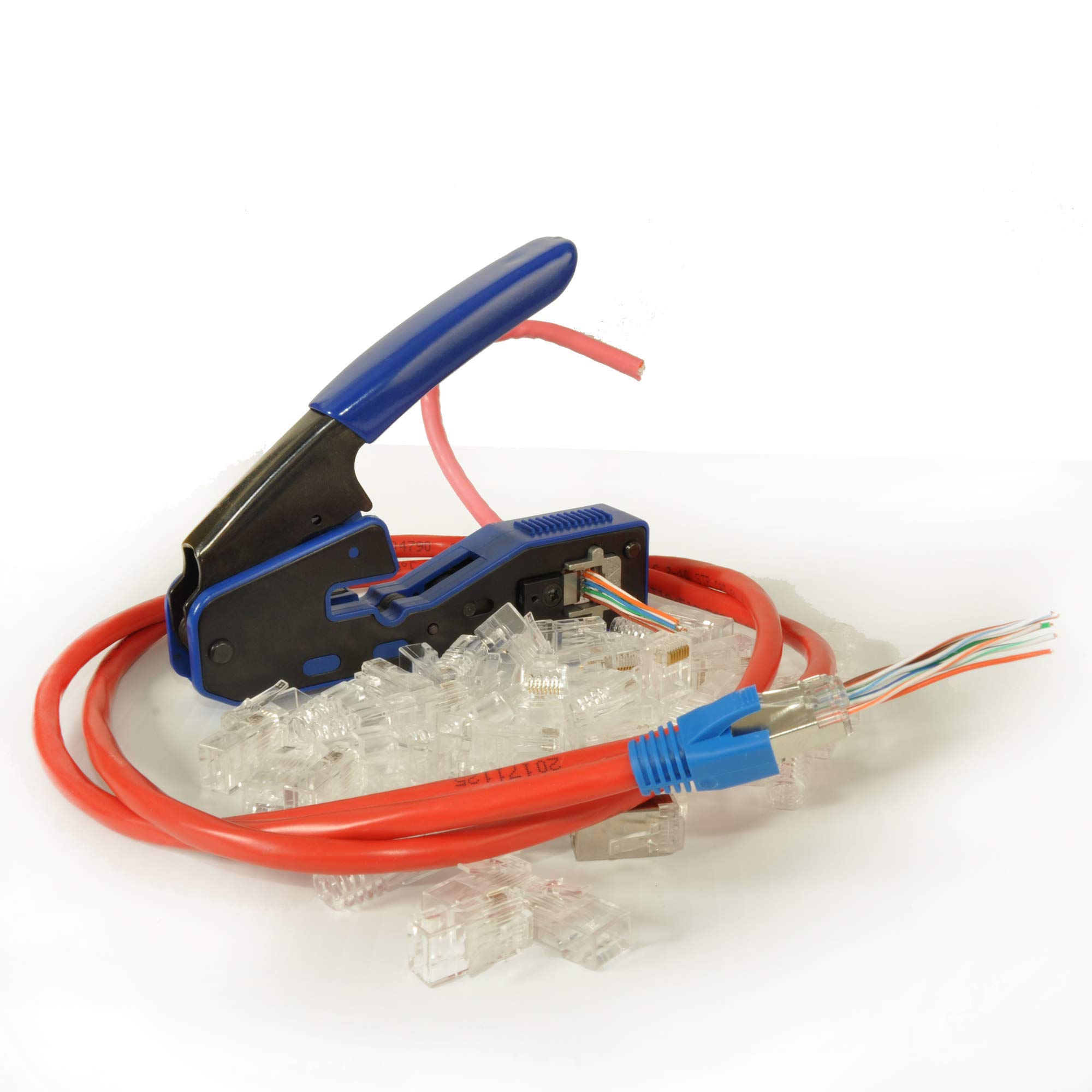 Platinum Connector Mini compact HD RJ45 crimp tool for pass through connector (Mini - Blue)