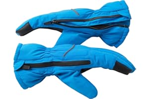 Andy & Evan Kids' Waterproof Snow Gloves Winter Gloves Side Zippers Touchscreen Ski Snowboard Sledding w/Warm Fleece Palms