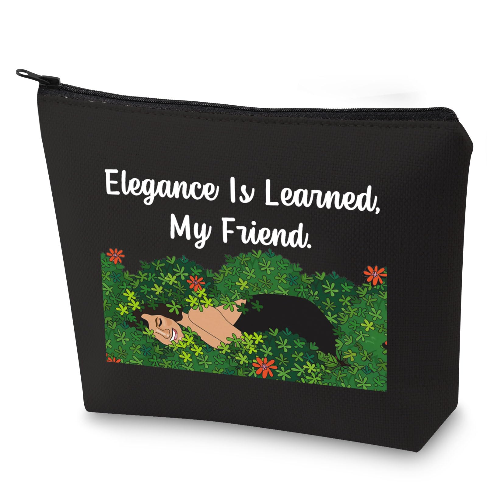 LEVLO RHONY Inspired Gift Elegance is Learned Makeup Bag Real Housewives Gift (Elegance is Learned-BK)