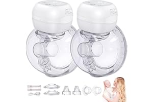TOTMIZBY Wearable Breast Pump Hands Free Breast Pump 12 Levels 3 Modes Electric Breast Pump with 1200mAh battery,Leak-Proof Design,Low Noise,21/24/27mm Flange Inserts,All-in-One Painless Breastfeeding,2 Pack