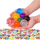Leeche Non Toxic Water Beads Kit 300pcs Giant & 20000 Small Gel Beads for Kids-Value Package Sensory Toys and Decoration