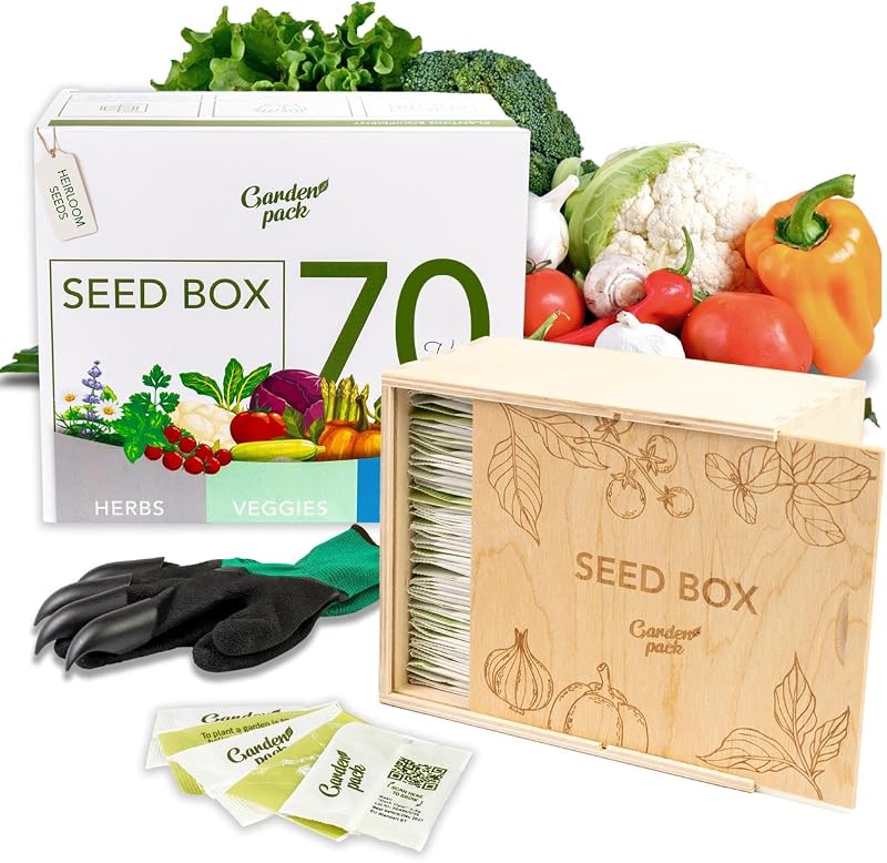 Garden Pack Grow Your Own Seed Box 70 Varieties Seed Kit Gardening Gift