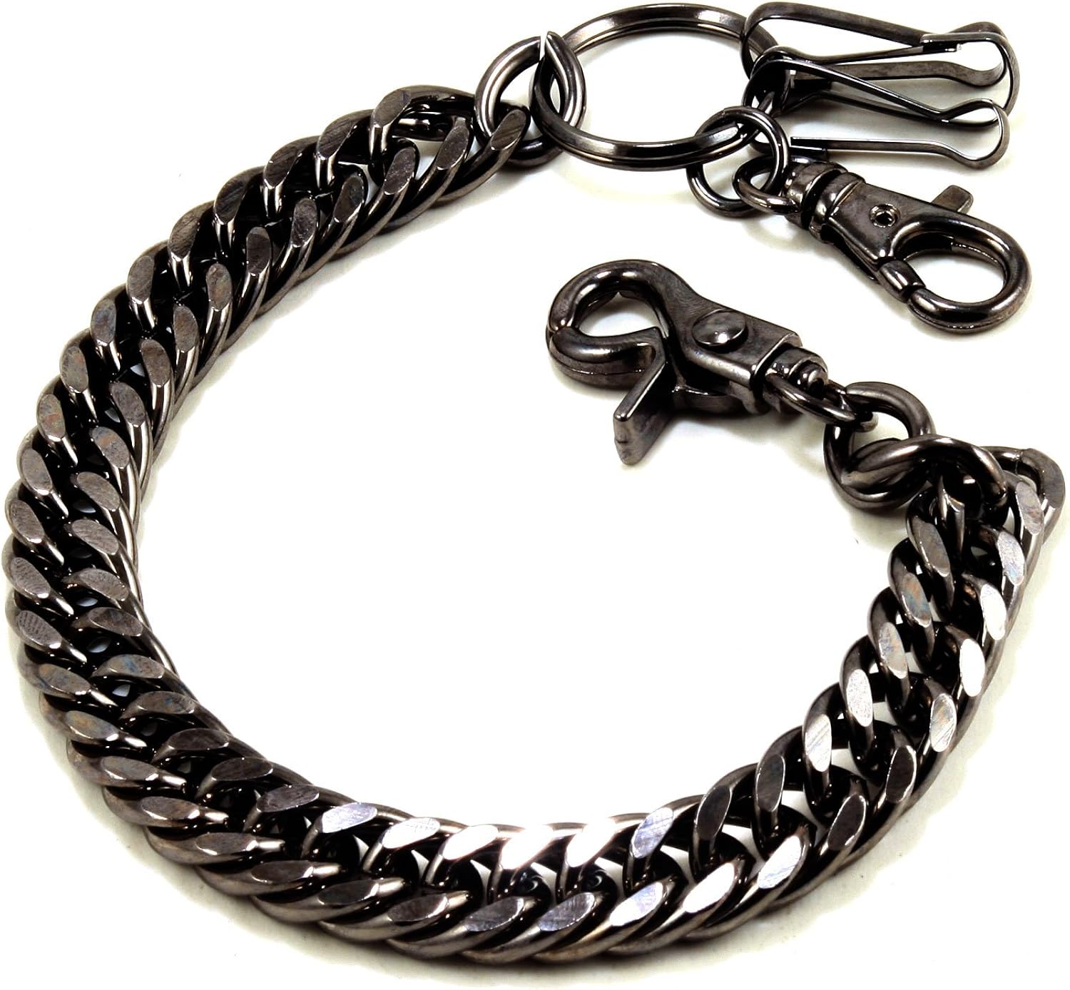 Doublek Heavy Biker Trucker Keychain Key Jean Wallet Chain Silver/Black CS11MLT at  Men’s Clothing store