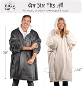 trekki The Big Softy Blanket Hoodie Navy Blue Oversized Sherpa Fleece view 2