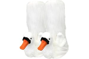 ooohyeah Kids’ Funny Fuzzy Animal Slipper Socks, Cute Soft Non-Slip Warm Socks for Girls & Boys, Size 1-5