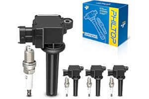 PHILTOP Set of 4 Ignition Coil Pack and Iridium Spark Plugs Fits for Saab 2004-2011 9-3 2.0L,2010-2011 9-3X