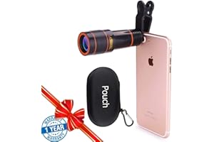 Cell Phone Camera Lens, SEVENKA 12X Telephoto Universal Clip On hd Lens Compatible with iPhone 12/11 Pro Max X XS Max XR/8/7/6/6s, Samsung, Android and Smartphone with Travel Case