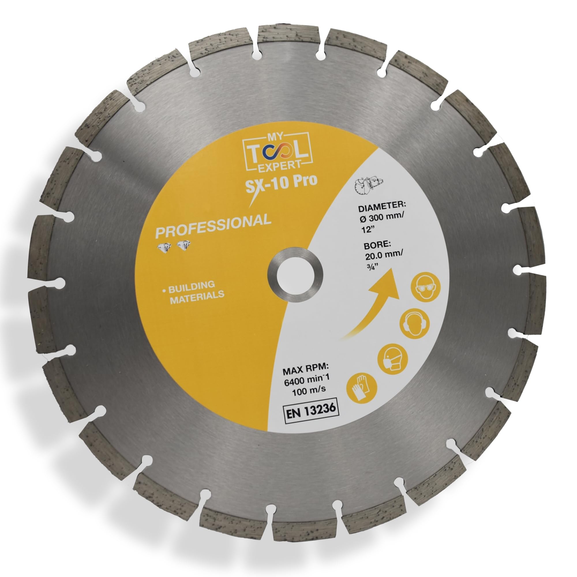 300mm Universal Segmented Diamond Blade For Petrol Disc Cutter, SX-10 PRO Diamond Cutting Discs for Masonry Cutting, Bricks, Reinforced Concrete, Roofing Materials, Kerb