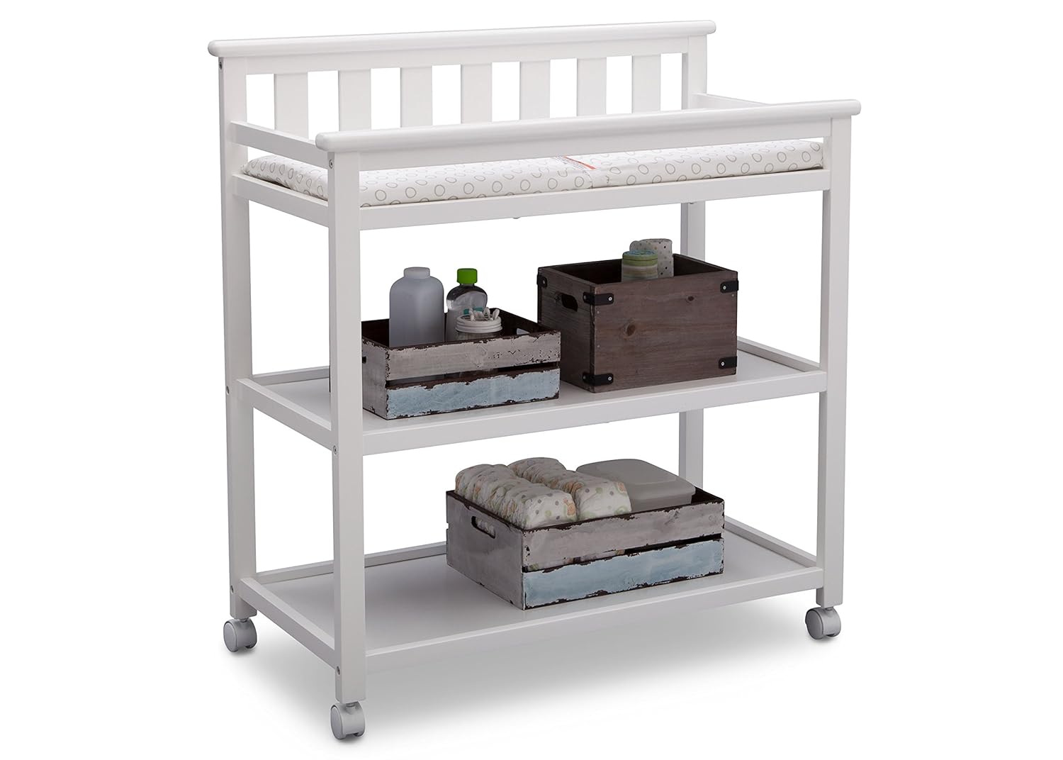 delta white changing table