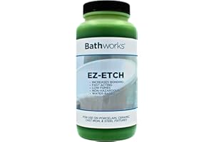 Bathworks EZ Etch Etching Paste; 16oz; Tub, Tile, Wall Surround, Sink, Porcelain, Ceramic, Glass Fixtures; Increase Bonding; Low Fumes; Fast Acting