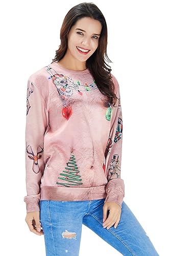 Idgreatim Unisex Ugly Christmas Crewneck Sweatshirt Novelty 3D