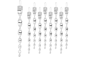 Woosuke 12Pcs Woodpecker Deterrent for House, Wind Driven Rotation Bird Scare Rods, Silver Bird Reflectors to Keep Birds, Woodpeckers, Pigeons Away from House, Outdoor Garden, Patio and Yard