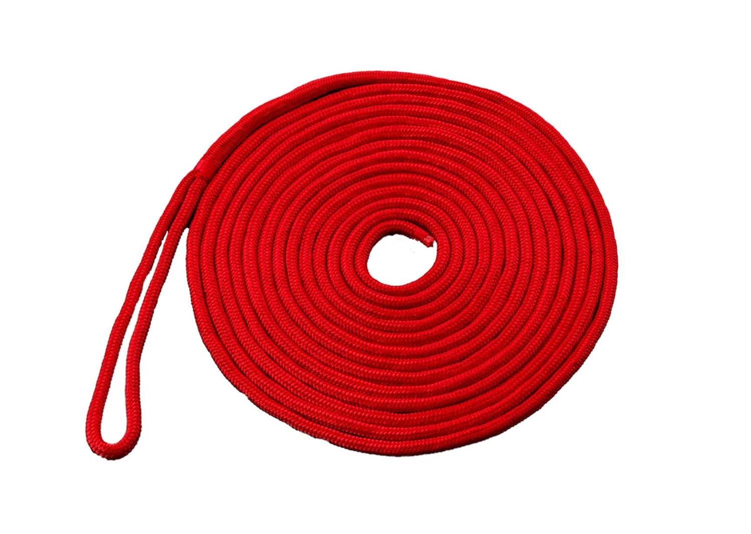 カラーロープ B07f1nmzms ダブルブレイドポリエステル mm15m レッド アイ加工 ボートアクセサリーパーツ 激安通販