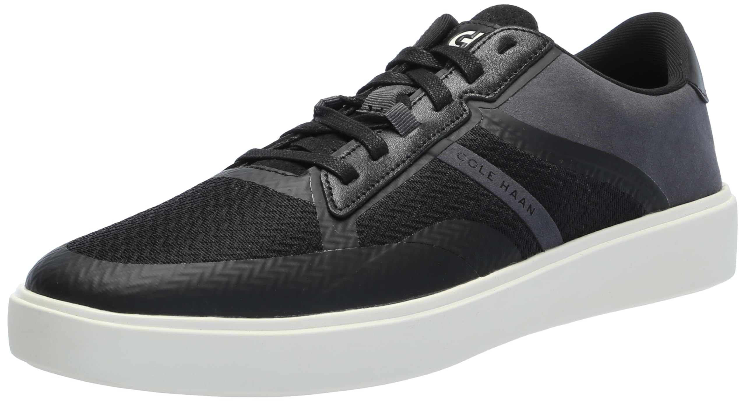Cole Haan Men’s Grand Crosscourt Winner Sneaker, Black/Gray Pinstripe/Ivory, 9.5 Wide
