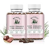 Beef Organs for Women - Grass Fed Beef Liver Capsules, Primal Health Blend with Liver, Heart, Ovary & Uterus - Supports Hormone Balance & Vitality, Whole Body Wellness - 60 Capsules, 30-Day Supply (2)