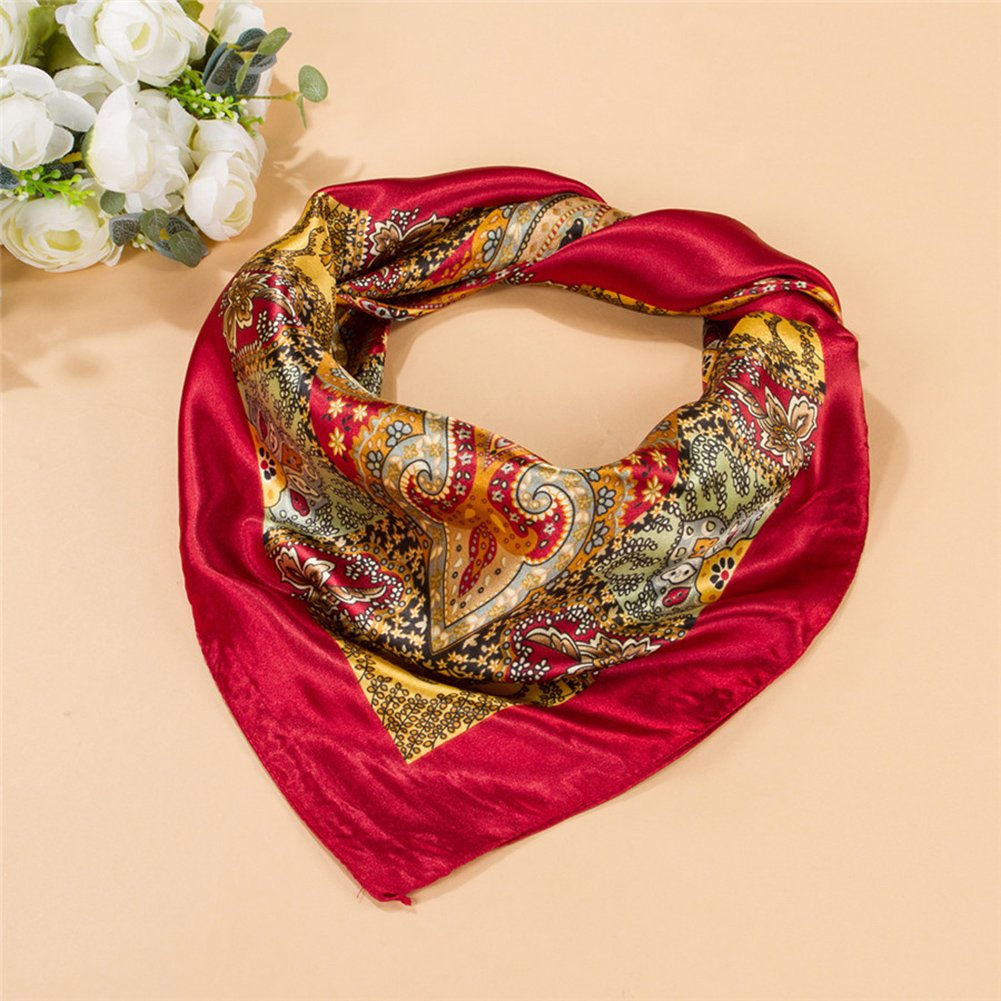 Vinmax Classical Pattern Large Square women girl Scarf Silk Scarves Elegant Scarves (Red)