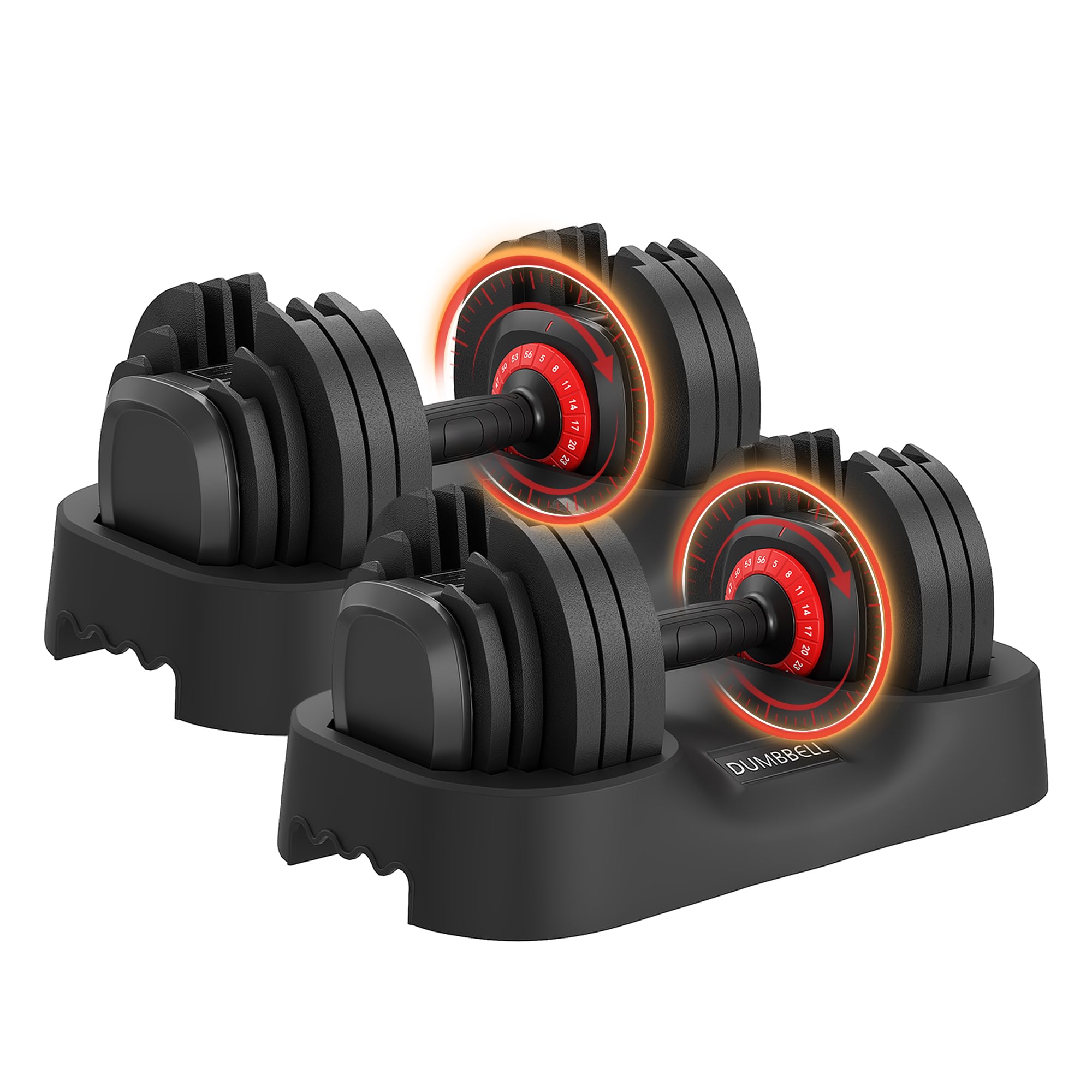 Photo 1 of 1 56LBS Adjustable Dumbbell, 18-in-1 One-Hand Quick Adjust Weight Set, Anti-Slip Texture Handle, Full-Body Workout Equipment for Home Gym, Suitable for Men & Women