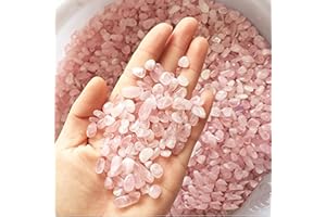 WAYBER 1 Lb/460g Natural Pink Quartz Crystal Stones Irregular Aquarium Pebbles Rock Sands for Turtle Tank/Succulent Plants/Vase Decoration (Fill 1 Cup)