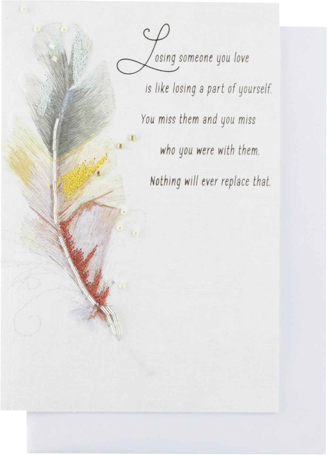 Hallmark Sympathy Card (Stitched Feather) (699RZB1401