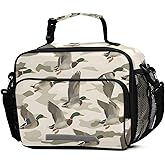 ALAZA Wild Duck Camouflage Lunch Box for Girls Kids Insulated Lunch Bag Boys Lunchbox Reusable Cooler Tote Freezable Shoulder Strap for School Picnic