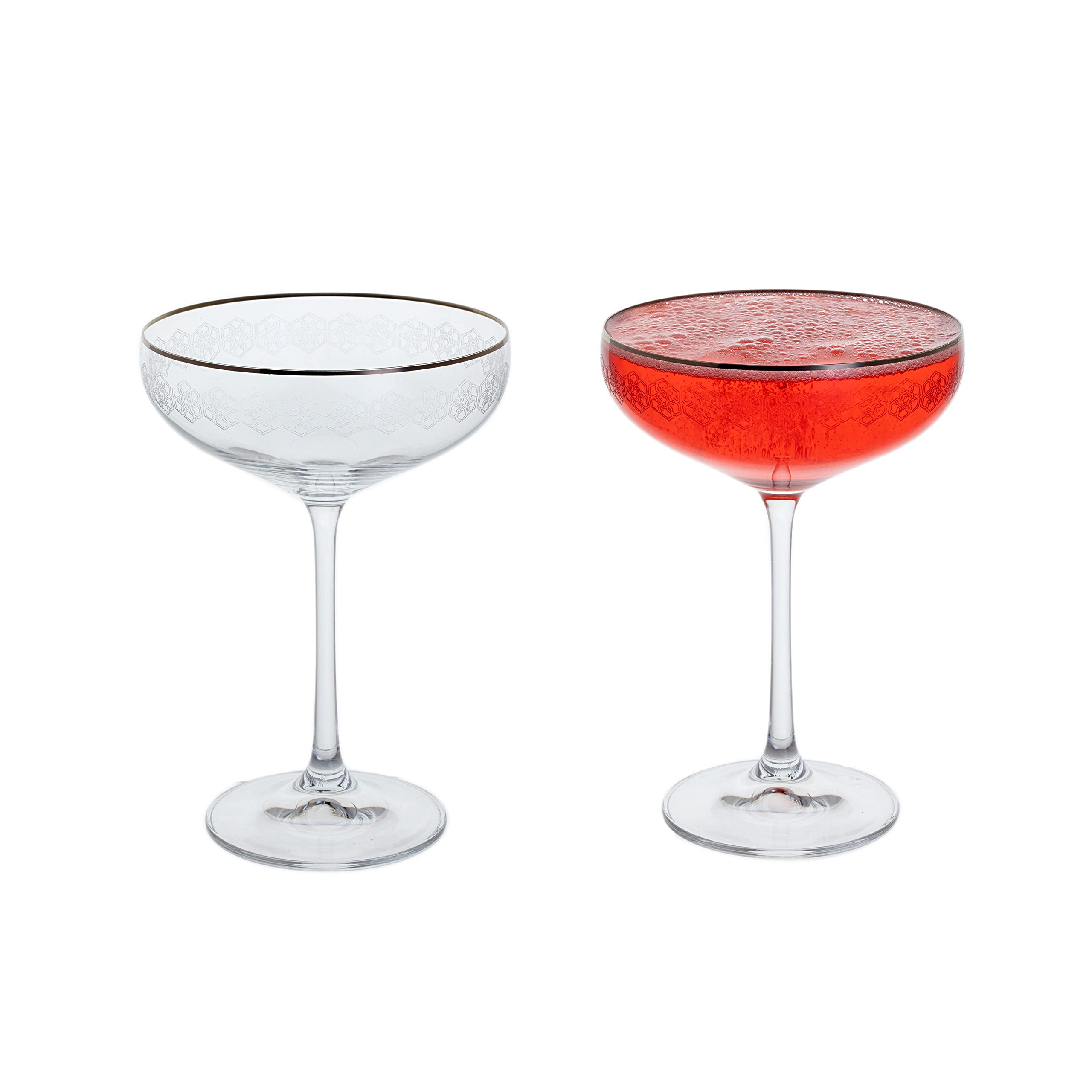 Dartington Crystal Gatsby Cocktail Saucer Pair