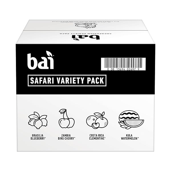 BAI FLAVORS VARIETY PACK, ANTIOXIDANT INFUSED WATER BEVERAGE, WITH VITAMIN C AND NO ARTIFICIAL SWEETENERS, 18 FL OZ BOTTLES, 12 PACK