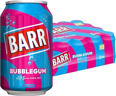 BARR Bubblegum Zero Sugar Fizzy Drink 24 x 330ml Cans