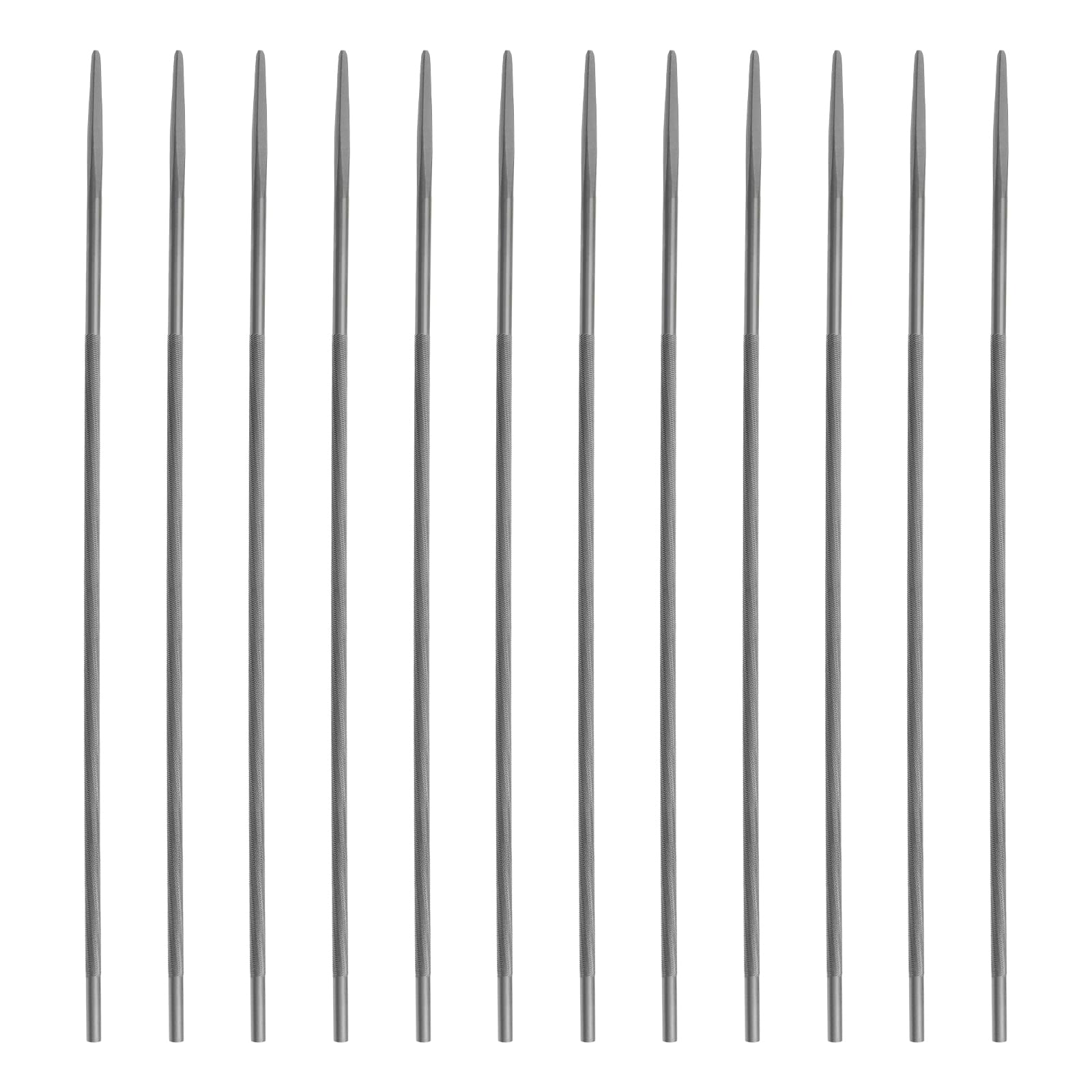 Be In Your Mind 12Pcs Round Chainsaw File Steel Chain Saw File Sharpener Accessories for Chain Pitch 3/8 Chainsaw Sharpening File 4.0mmx200mm Silver