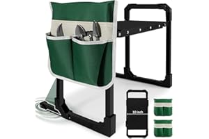 RIFPOD Garden Kneeler and Seat, Gardening Kneeler Foldable Garden Stool with Anti-Tipping and 10" Thicken & Widen Soft Garden Kneeling Pad,Great Gardening Gifts for Women Men and Seniors (Green)