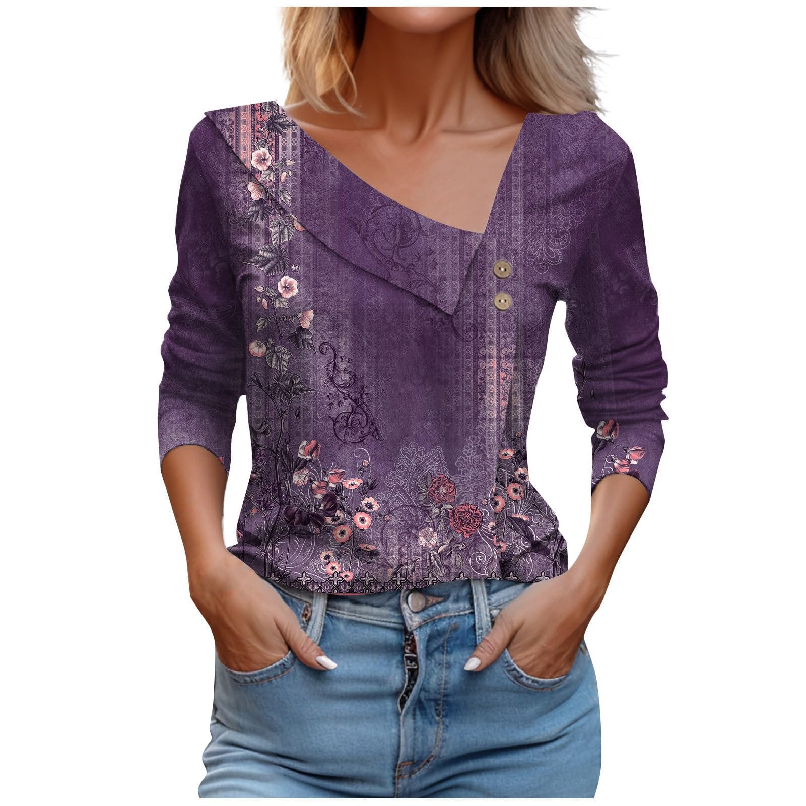 LRMQS Spring Tops for Women 2024 Trendy Casual Long