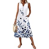 Zeagoo Summer Dress for Women 2026 Sleeveless Tank Midi Dress Vacation Beach Sundress Aline Boho Clothing