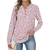 Lallabai Womens Long Sleeve Shirts Fall Button Henley Tunic Tops Dressy Casual Blouses 2026 T-Shirts Outfits Fashion Clothes