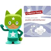 Tonies Superhero Creative Toy Figurine - Record and Upload up to 90 Minutes of Your Own Stories and Songs - Turquoise/Green