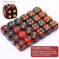 TecUnite 25 Pieces Colored Dice 6 Sided Dice Set, 6