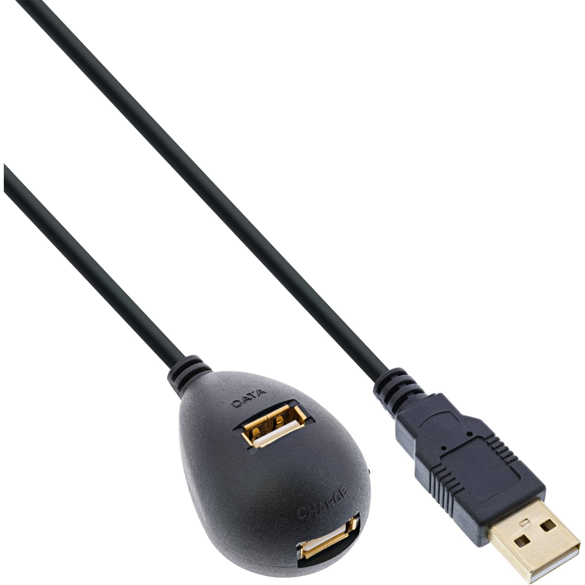 Intos USB 2.0 Verlängerungskabel mit Standfuss St. A an Bu. A, 2m 1 x USB 2.0 Extension