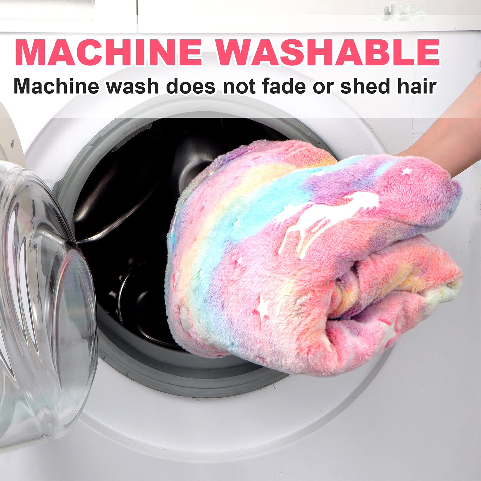 SALIMAH Glow in The Dark Blanket Unicorns Gifts for Girls, Toys for Girls Age 2 3 4 5 6 7 8 9 10 Year Old, Soft Kids Blankets Gifts for Grandkids Teens for Christmas Birthday, 50