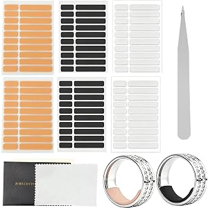 Vocect Ring Sizers for Loose Rings, Invisible Soft Ring Spacer Adjusters for Wide Rings, Women & Men, Jewelry Kit with Polish