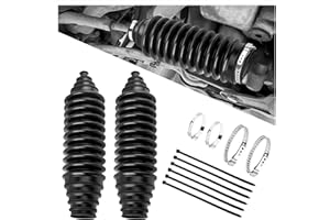 2PCS Inner Tie Rod Boots Kit,Cuttable Silicone Rack and Pinion Boot Kit with Clamps & Ties,Universal Car Steering Rack Boot R