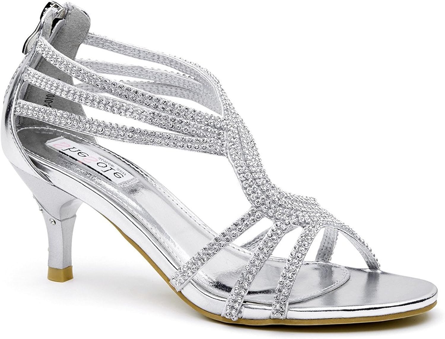 Lara S Womens Low Heel Dance Wedding Bridal Fashion Sandals Shoes