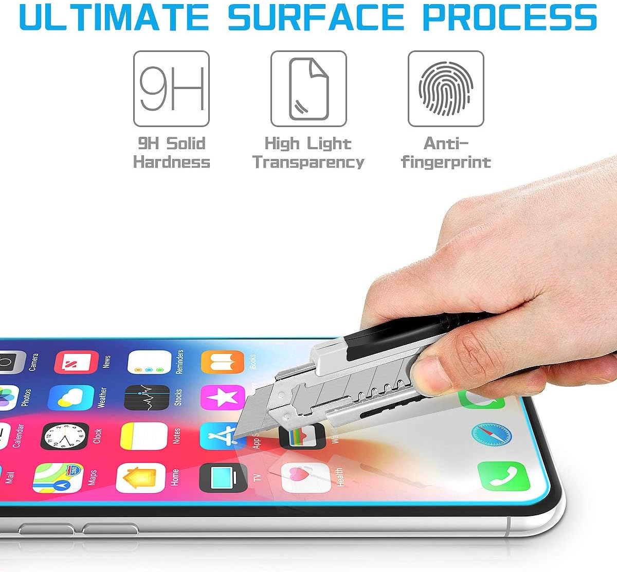 MANTO Screen Protector for iPhone 11 Pro and iPhone Xs X 5.8-Inch Tempered Glass Clear 3-Pack, Shatter-Proof, Bubble Free, 3D-Touch, Case-Friendly, Easy-Install