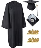 MyGradDay Unisex Graduation Gown & Cap Set - Matte Finish, Includes Tassel With 2024+2025 Charm