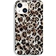 J.west Case Compatible with iPhone 14 Case,Luxury Sparkle Translucent Clear Vintage Leopard Print Soft Silicone Cover for Girls Women Protective Phone Case for iPhone 14 6.1 inch Cheetah
