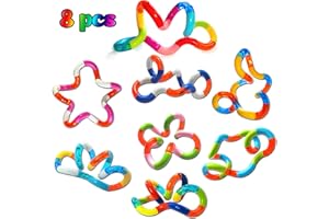 Kingjoy Twisty Bendy Fidget Toys, 4PCS Twisty Fidget Pack Cheap, Relax Therapy for Kids & Adult, Stress Relief & Anti-Anxiety Sensory Toys, Brain Imagine Tools, Decompression Toys, Fidget to Focus.