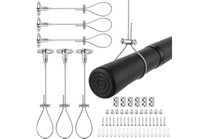 AYAYGD 6 Pack Ceiling Mounted Shower Curtain Rod Support, Adjustable 59" Stainless Steel Ceiling Mount Brackets for Rod, Ceiling Suspension Holder for Curved, L-Shaped, U-Shaped Corner Shower Rods