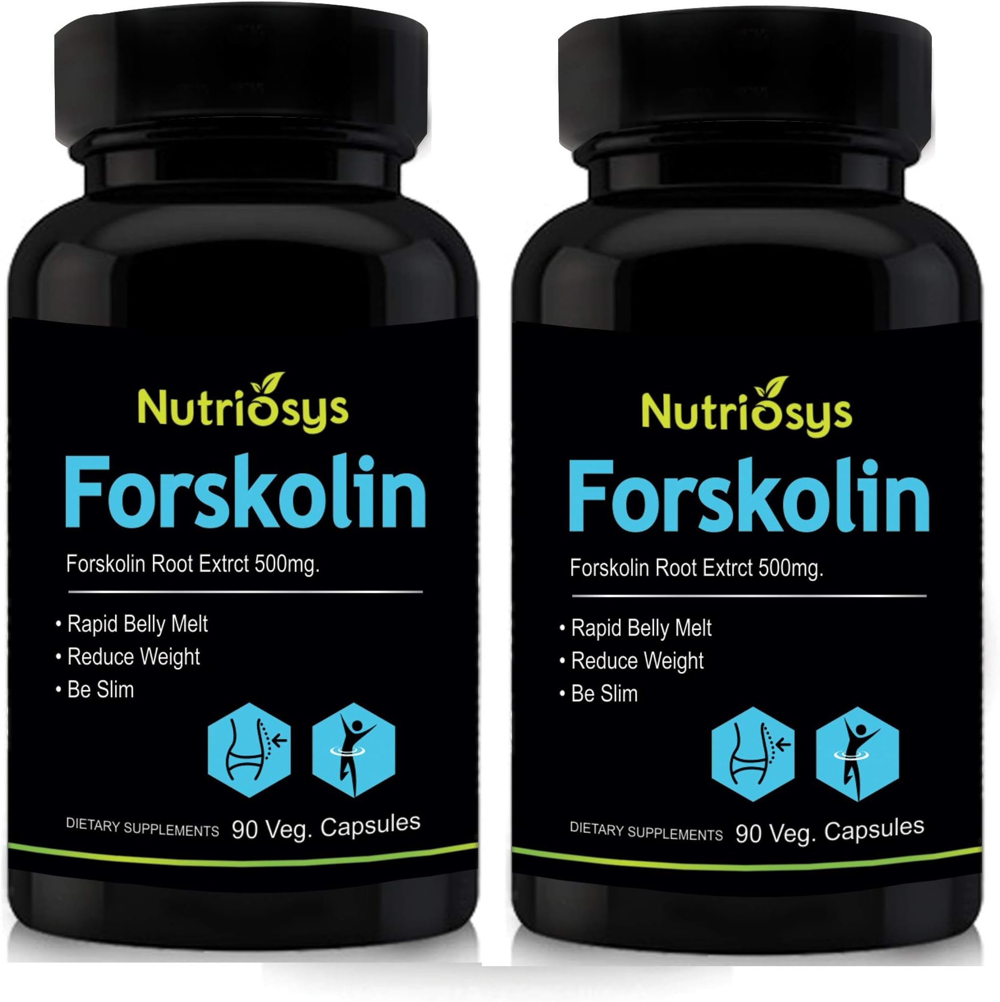 Nutriosys Forskolin - 500mg (90 Veg Capsules) Pack of - 2